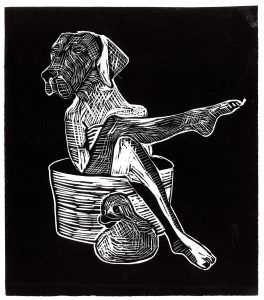 Laure Joyeux-artiste-24h dans la vie d'une chienne--Linogravure-Bordeaux